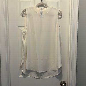 LOFT white sleeveless top. Very cute! Zipper in the back. New with tags!